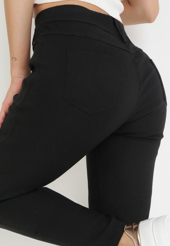 Czarne Spodnie Skinny z Wysokim Stanem Ninga 5