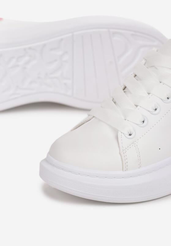 Biało-Różowe Sneakersy na Grubej Podeszwie z Okrągłym Noskiem Naubrey 5