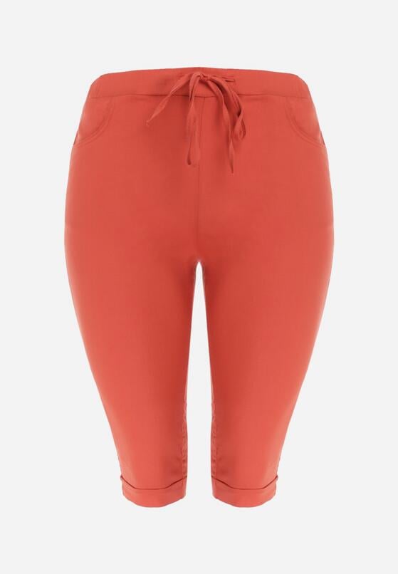 Czerwone Szorty za Kolano z Gumką w Pasie Benlle 6