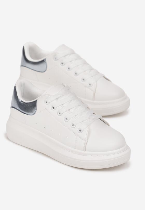 Jasnoniebieskie Sneakersy  na Płaskiej Podeszwie Lyonie 4