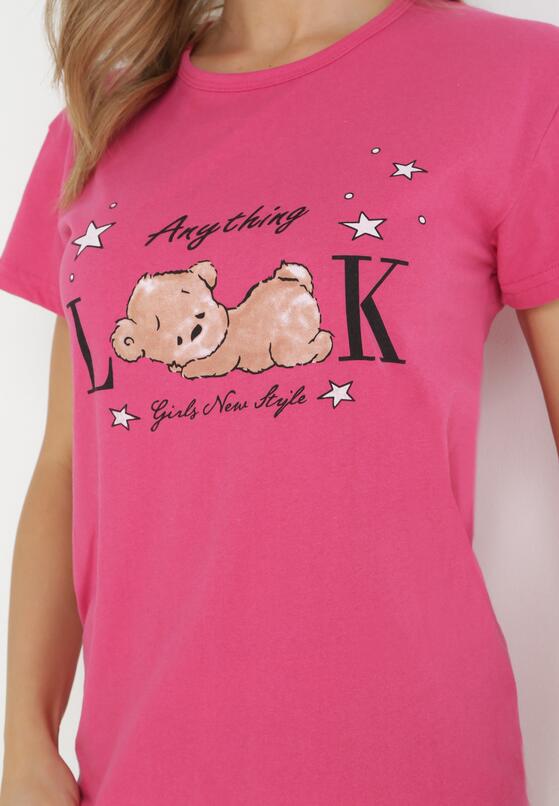 Różowy 2-częściowy Komplet Piżamowy z Koszulką i Spodniami 3/4 Kaidence 4