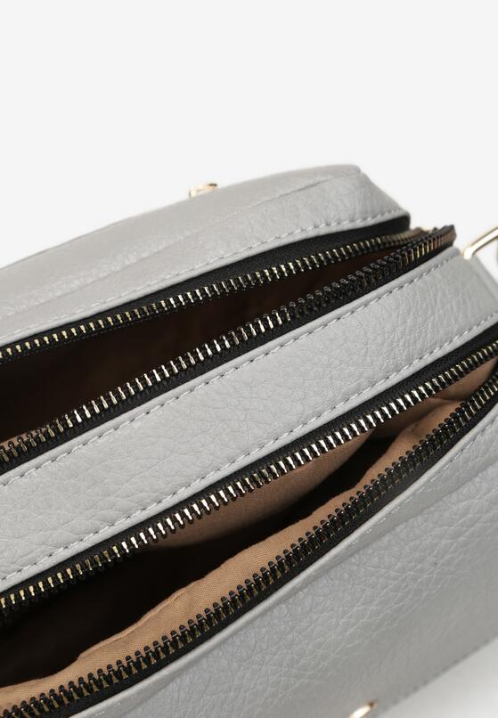 Szara Torebka na Ramię z Regulowanym Paskiem i Magnetyczną Klapą Opheri 3