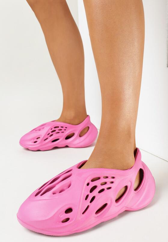 Fuksjowe Sneakersy z Pianki Zdobione Wycięciami Harelle 1