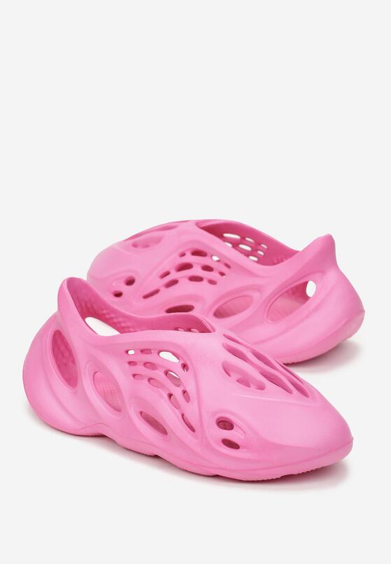 Fuksjowe Sneakersy z Pianki Zdobione Wycięciami Harelle 4