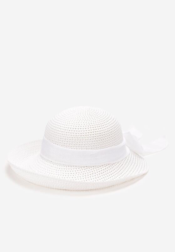 Biały Pleciony Kapelusz z Kokardką Esmena 1