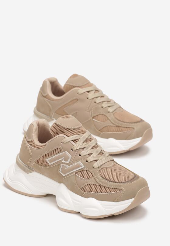 Ciemnobeżowe Sneakersy na Grubej Podeszwie Scottie 4