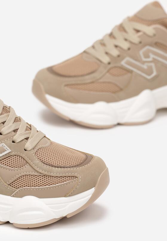 Ciemnobeżowe Sneakersy na Grubej Podeszwie Scottie 5