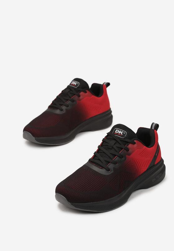 Czarno-Czerwone Buty Sportowe z Siateczkową Cholewką Ombre Rosone 2