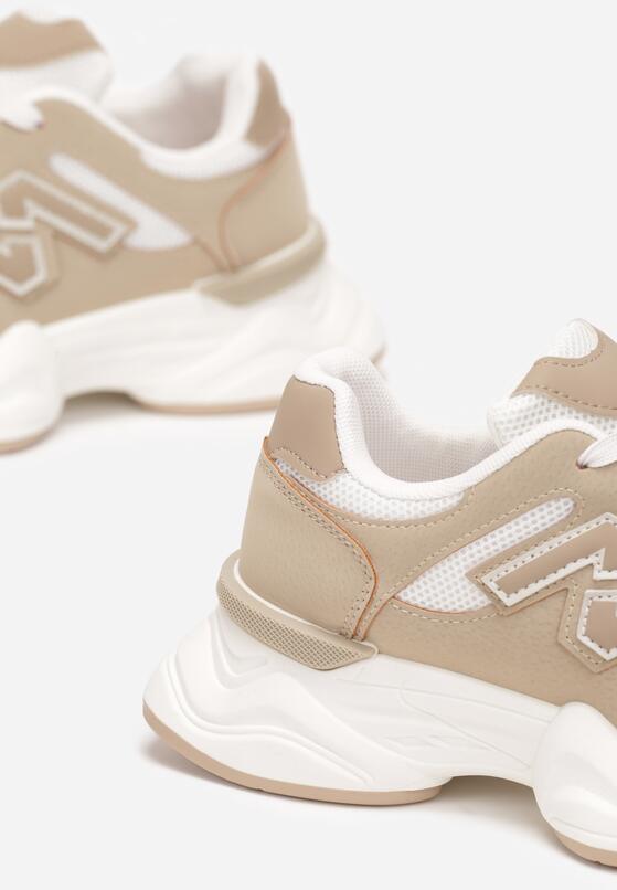 Beżowe Sneakersy na Grubej Podeszwie Scottie 5