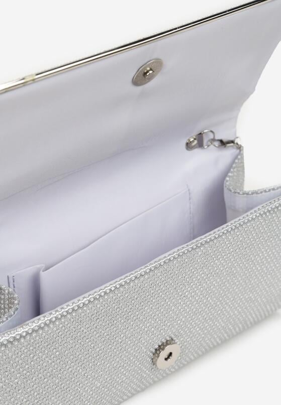 Srebrna Kopertowa Torebka Ozdobiona Brokatem Elspitte 3