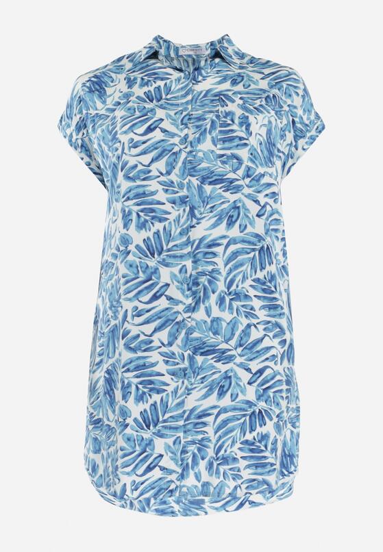 Niebieska Sukienka Koszulowa z Wiskozy Oarsilla 6