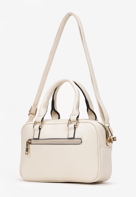 Beżowa Pikowana Torebka z Imitacji Skóry na Krótkiej Rączce Inksa 2