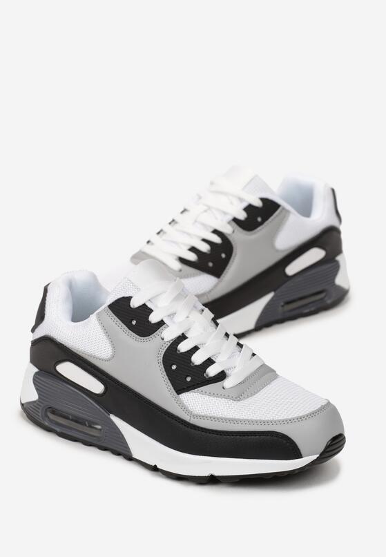 Czarno-Szare Sneakersy na Grubej Podeszwie z Wstawką Denni 4