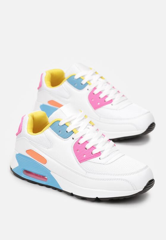 Biało-Niebieskie Sneakersy na Grubej Podeszwie z Wstawką Denni 4
