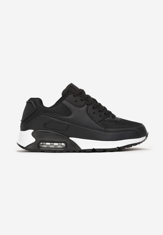 Czarno-Białe Sneakersy na Grubej Podeszwie z Wstawką Denni 3