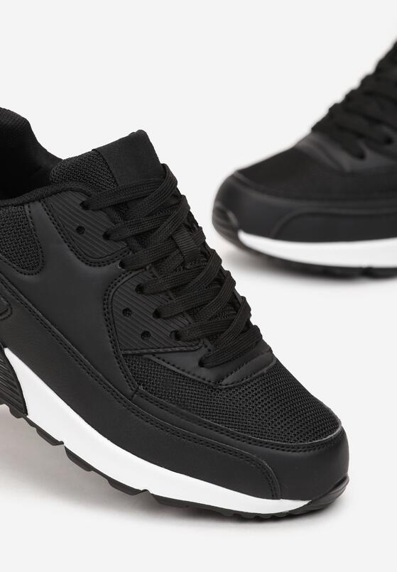 Czarno-Białe Sneakersy na Grubej Podeszwie z Wstawką Denni 5