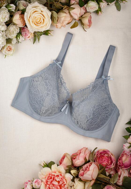 Jasnoniebieski Koronkowy Biustonosz Full Cup Sabbie 1