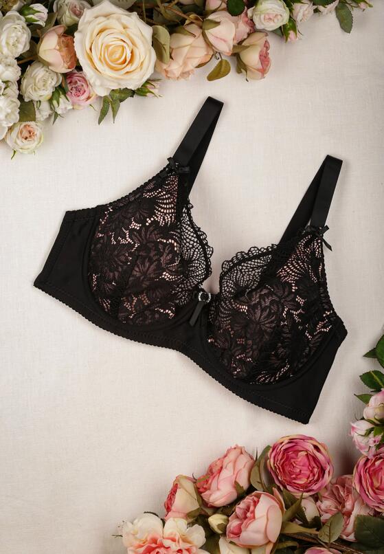 Sutien Negru cu roz 1