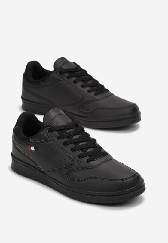 Czarne Buty Sportowe na Płaskiej Podeszwie przed Kostkę Ilonimo 2