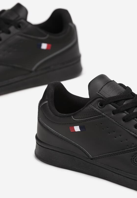 Czarne Buty Sportowe na Płaskiej Podeszwie przed Kostkę Ilonimo 3