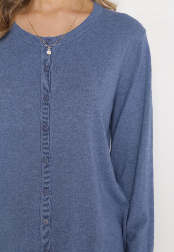 Niebieski Zapinany Kardigan z Długim Rękawem Jaelo 5