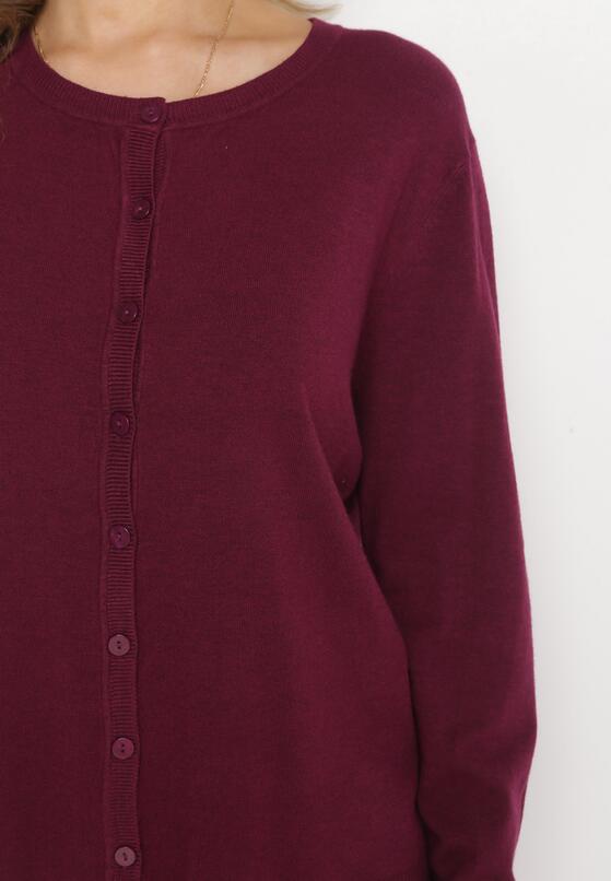 Bordowy Zapinany Kardigan z Długim Rękawem Jaelo 5