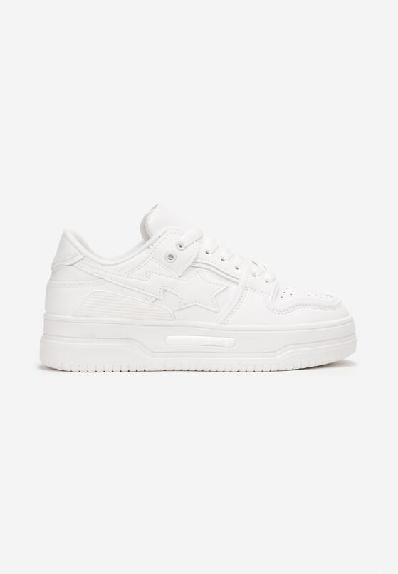 Białe Sneakersy na Grubej Podeszwie z Przeszyciami Phevi 3