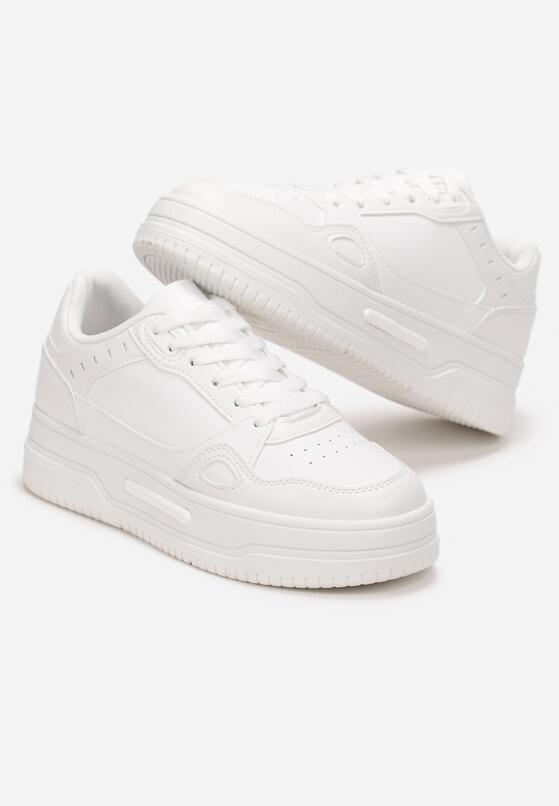 Białe Sneakersy przed Kostkę na Grubej Podeszwie Oshime 4