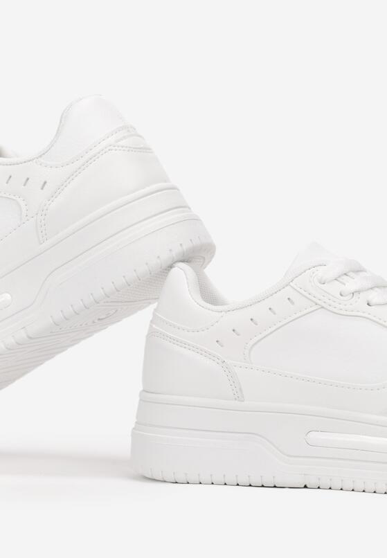 Białe Sneakersy przed Kostkę na Grubej Podeszwie Oshime 5