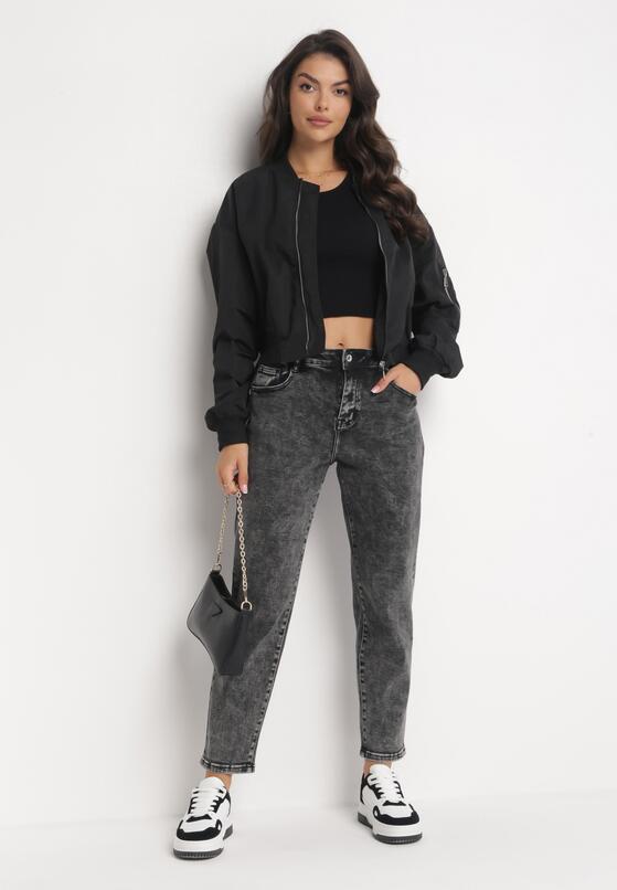 Ciemnoszare Jeansy Mom Fit Agine 2