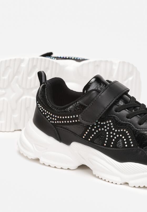Czarne Buty Sportowe Sneakersy na Grubej Podeszwie Zapinane na Rzep Catmel 3