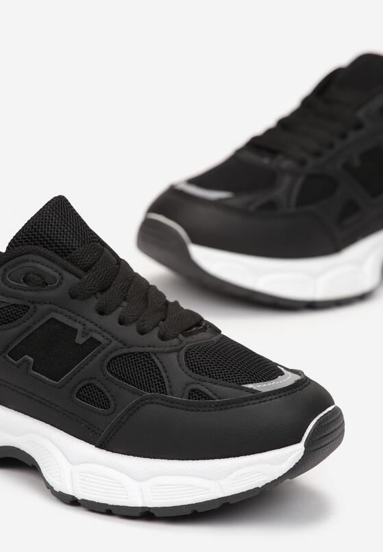 Czarne Sneakersy na Grubej Podeszwie Zaedyn 5