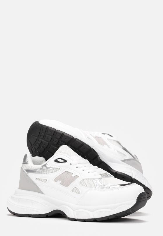Białe Sneakersy na Grubej Podeszwie Zaedyn 4
