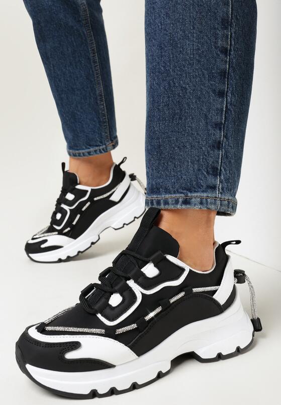 Czarne Sneakersy na Grubej Podeszwie ze Stoperem Paelen 1