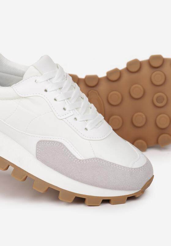 Białe Sneakersy na Grubej Podeszwie Catien 5