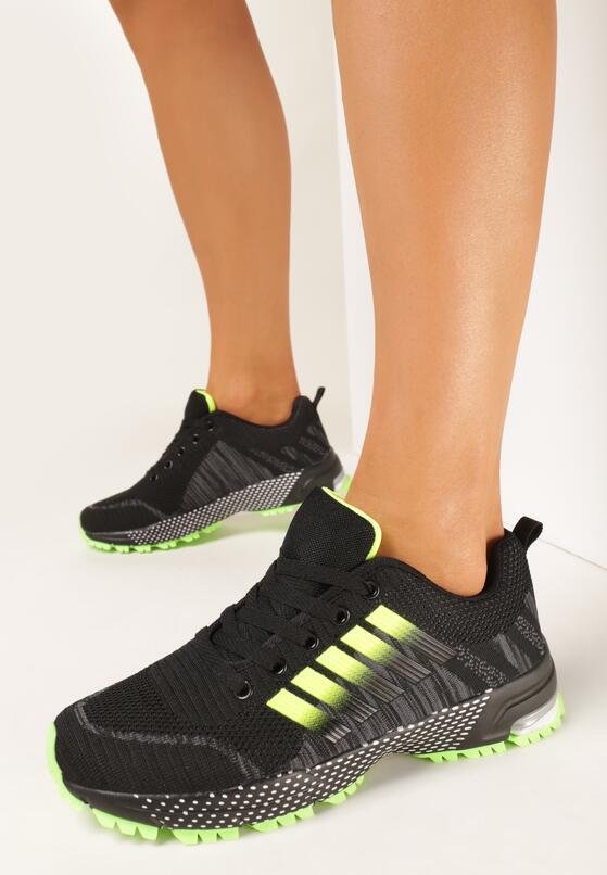 Czarno-Zielone Buty Sportowe przed Kostkę z Sznurowaniem Millsea 2