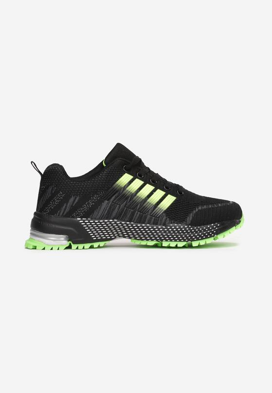 Czarno-Zielone Buty Sportowe przed Kostkę z Sznurowaniem Millsea 3