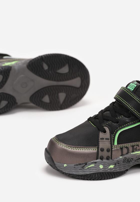 Szare Buty Sportowe na Rzep z Wkładką ze Skóry Naturalnej Advia 3