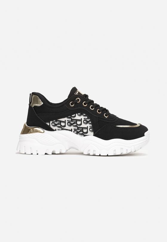 Czarne Sneakersy na Grubej Podeszwie Annat 3