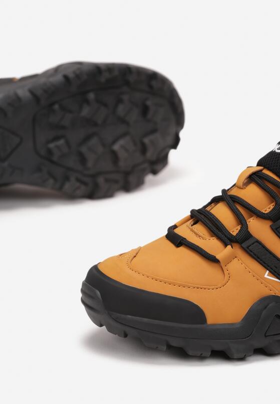 Czarno-Brązowe Buty Sportowe przed Kostkę z Sznurowaniem Khaya 3