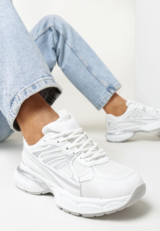Białe Sneakersy na Grubej Podeszwie Roxia 1