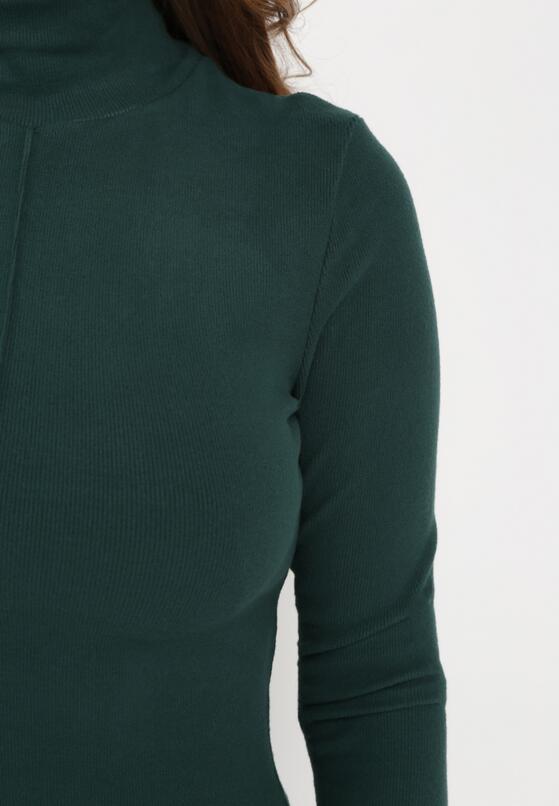 Ciemnozielony Sweter Golf o Dopasowanym Kroju Ryler 5