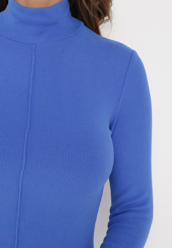 Niebieski Sweter Golf o Dopasowanym Kroju Ryler 5