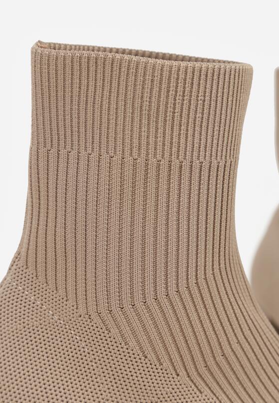 Bézs Magassarkú bokacsizma 10