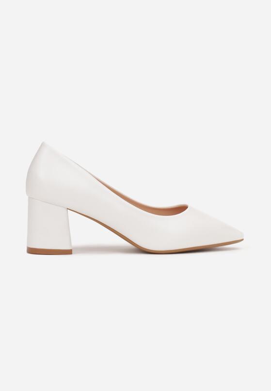 Pantofi cu toc Albi 3