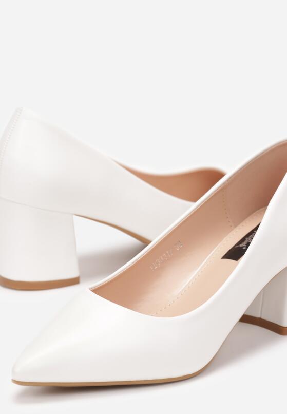 Pantofi cu toc Albi 5