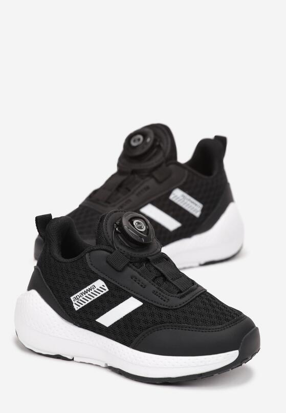 Czarne Buty Sportowe przed Kostkę ze Ściągaczem Ozanna 2
