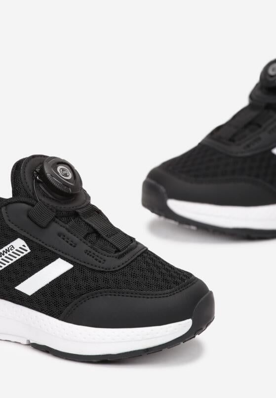 Czarne Buty Sportowe przed Kostkę ze Ściągaczem Ozanna 3
