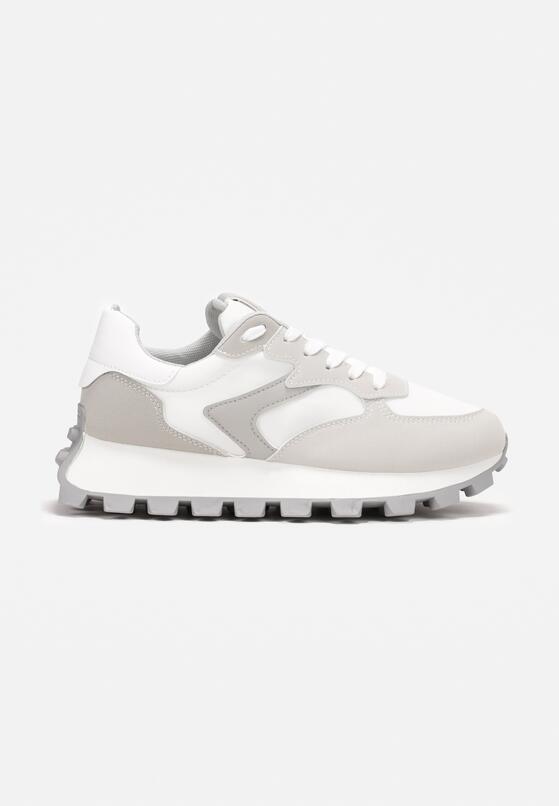 Białe Sneakersy na Grubej Podeszwie Minba 3