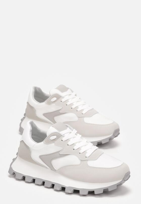 Białe Sneakersy na Grubej Podeszwie Minba 4
